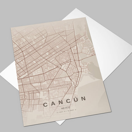 Cancun Map Art Print - Alternative Angle View