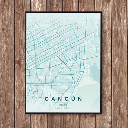 Cancun Map Art Print - Wall Print | Personalised Gift