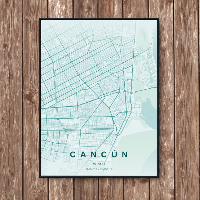 Cancun Map Art Print - Wall Print | Personalised Gift