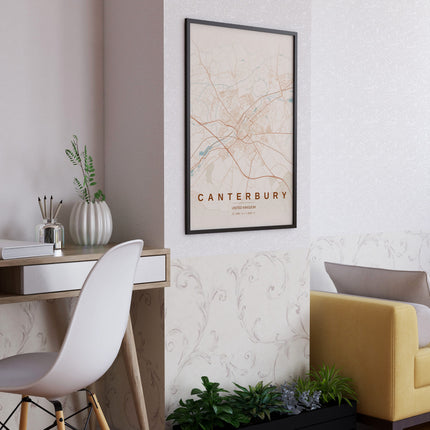 Canterbury Map Art Print - Alternative Angle View