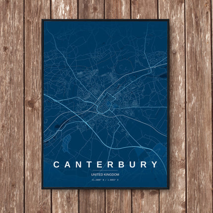 Canterbury Map Art Print - Wall Print | Personalised Gift