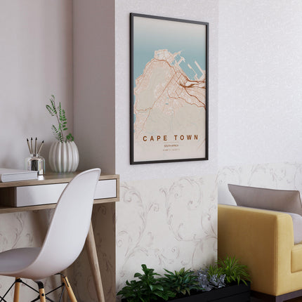 Cape Town Map Art Print - Alternative Angle View