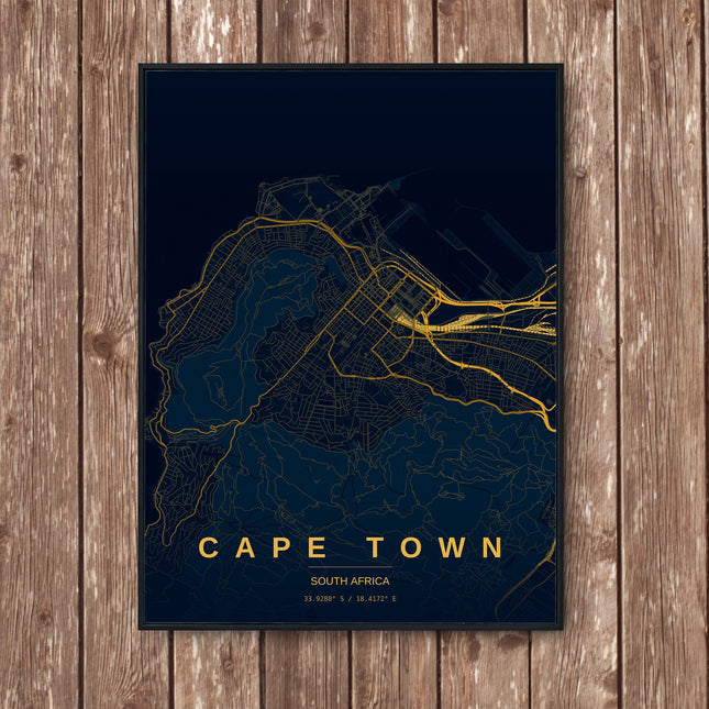 Cape Town Map Art Print - Wall Print | Personalised Gift