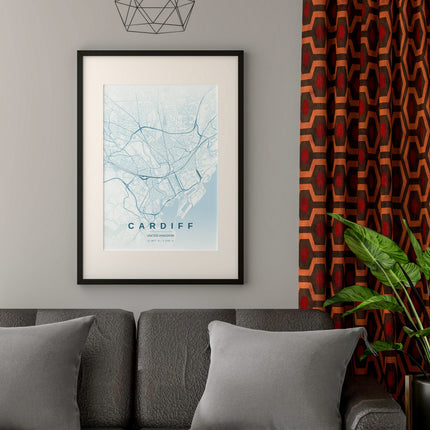 Cardiff Map Art Print - Alternative Angle View