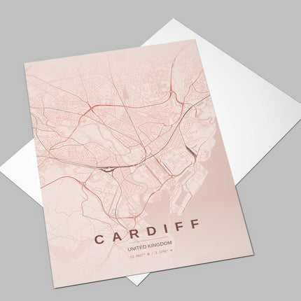 Cardiff Map Art Print - Lifestyle Room Setting