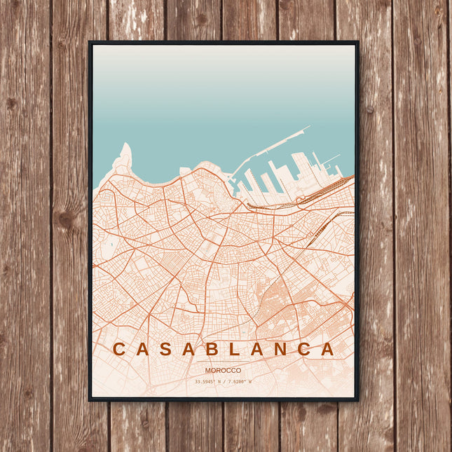 Casablanca Map Art Print - Wall Print | Personalised Gift