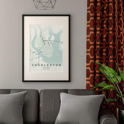 Charleston Map Art Print - Alternative Angle View
