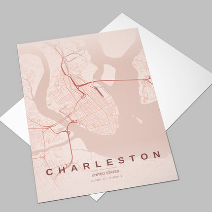Charleston Map Art Print - Alternative Angle View
