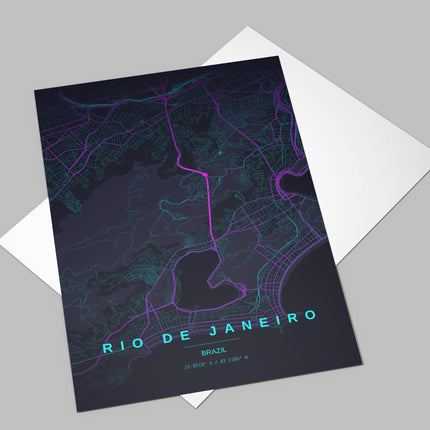 Chichen Itza Map Art Print - Close Up Detail View