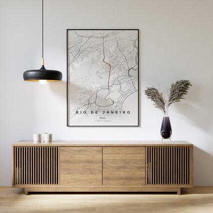 Christ Redeemer, Rio Map Art Print - Alternative Angle View