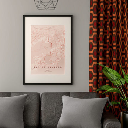 Christ Redeemer, Rio Map Art Print - Close Up Detail View