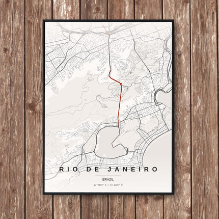 Christ Redeemer, Rio Map Art Print - Wall Print | Personalised Gift