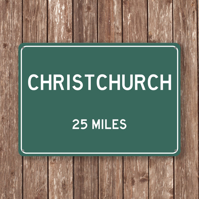 Christchurch Distance Sign - Sign | Personalised Gift