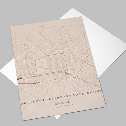 Christchurch Map Art Print - Close Up Detail View