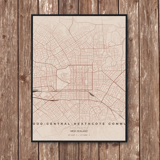 Christchurch Map Art Print - Wall Print | Personalised Gift