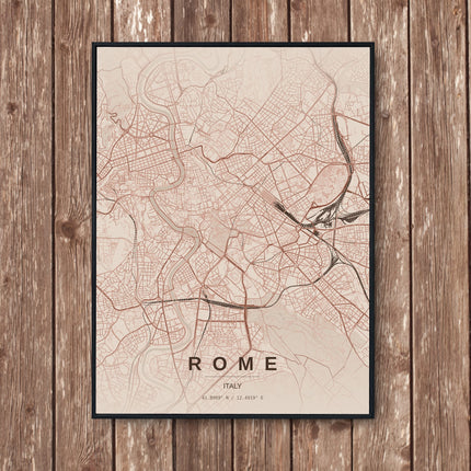 Colosseum, Rome Map Art Print - Wall Print | Personalised Gift
