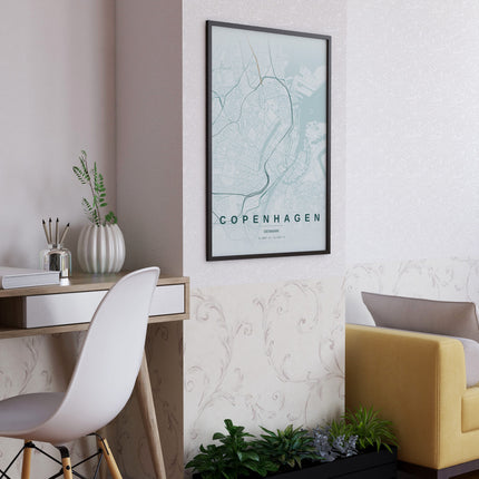 Copenhagen Map Art Print - Lifestyle Room Setting