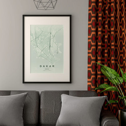 Dakar Map Art Print - Alternative Angle View