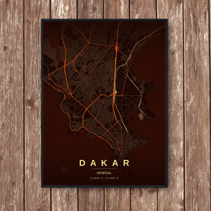 Dakar Map Art Print - Wall Print | Personalised Gift