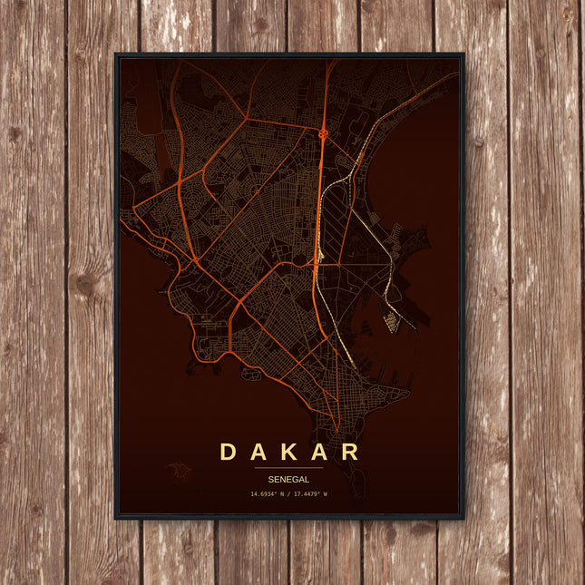 Dakar Map Art Print - Wall Print | Personalised Gift
