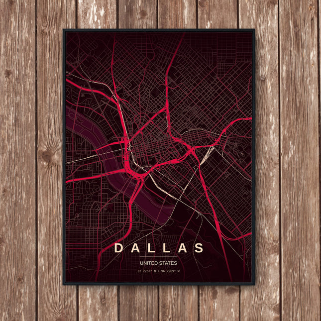 Dallas Map Art Print - Wall Print | Personalised Gift