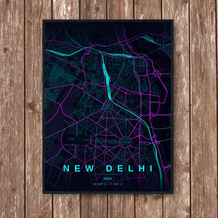 Delhi Map Art Print - Wall Print | Personalised Gift