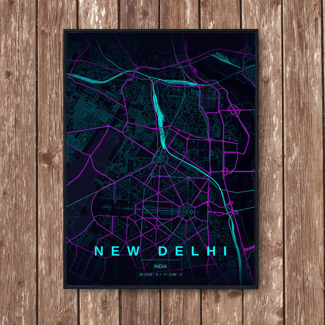 Delhi Map Art Print - Wall Print | Personalised Gift