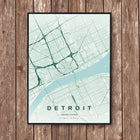 Detroit Map Art Print - Wall Print | Personalised Gift