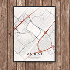 Dubai Map Art Print - Wall Print | Personalised Gift