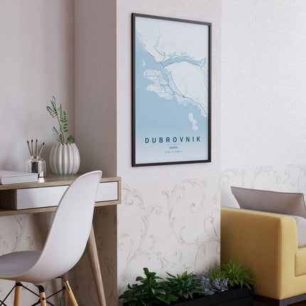 Dubrovnik Map Art Print - Alternative Angle View