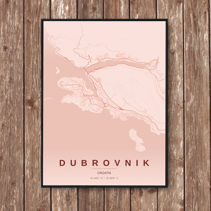 Dubrovnik Map Art Print - Wall Print | Personalised Gift