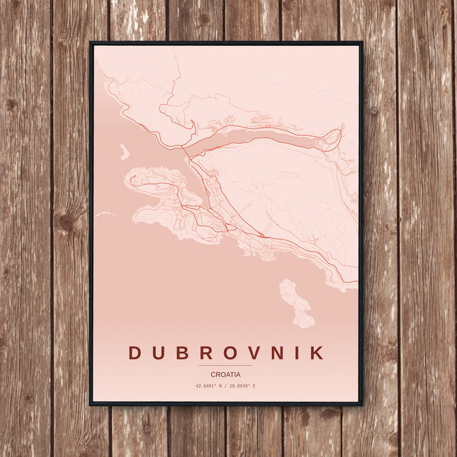 Dubrovnik Map Art Print - Wall Print | Personalised Gift
