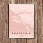 Dubrovnik Map Art Print - Wall Print | Personalised Gift