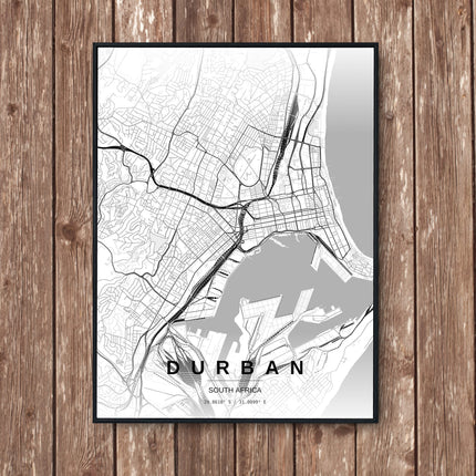 Durban Map Art Print - Wall Print | Personalised Gift