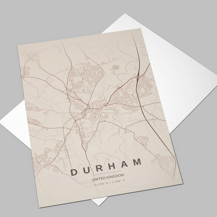 Durham Map Art Print - Alternative Angle View