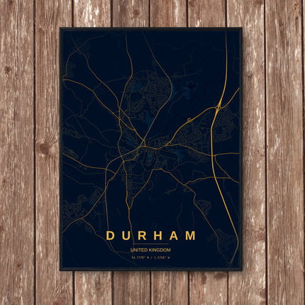 Durham Map Art Print - Wall Print | Personalised Gift