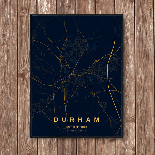 Durham Map Art Print - Wall Print | Personalised Gift