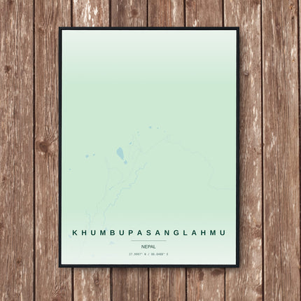 Everest Base Camp Map Art Print - Wall Print | Personalised Gift