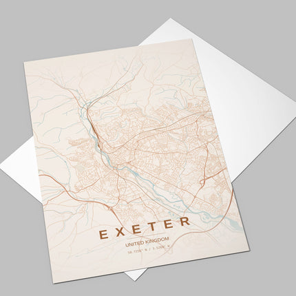 Exeter Map Art Print - Alternative Angle View