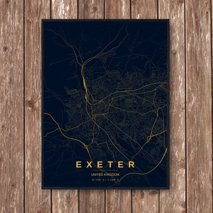 Exeter Map Art Print - Wall Print | Personalised Gift