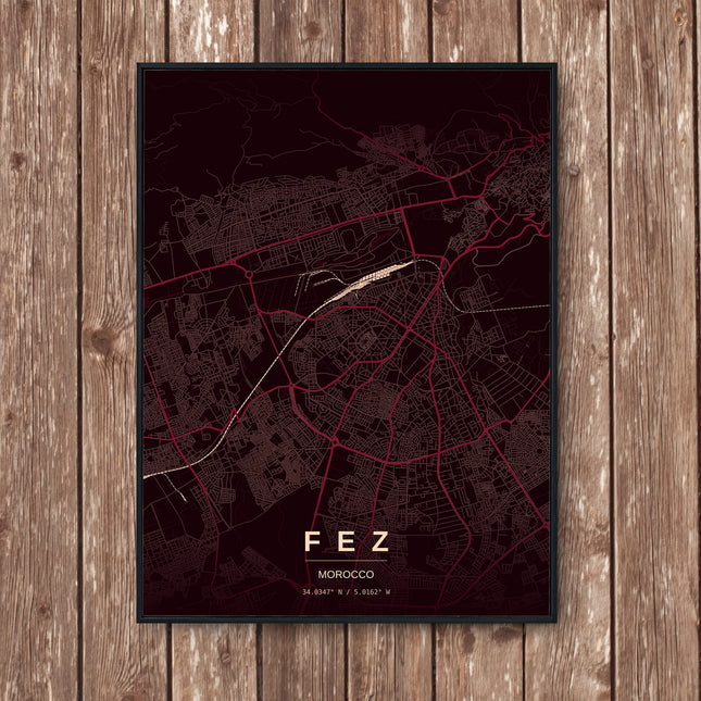 Fez Map Art Print - Wall Print | Personalised Gift