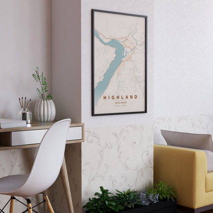 Fort William Map Art Print - Alternative Angle View