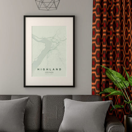 Fort William Map Art Print - Alternative Angle View