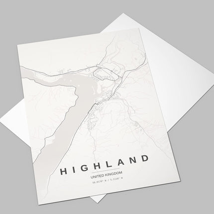 Fort William Map Art Print - Close Up Detail View