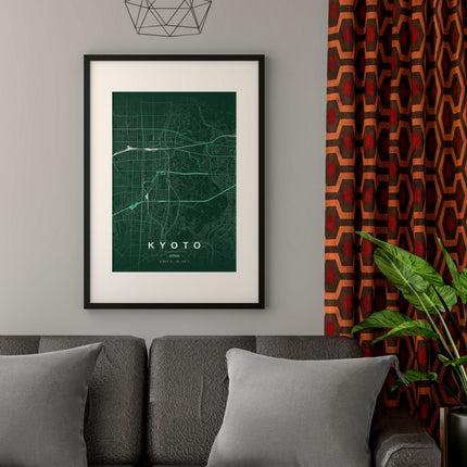 Fushimi Inari, Kyoto Map Art Print - Close Up Detail View