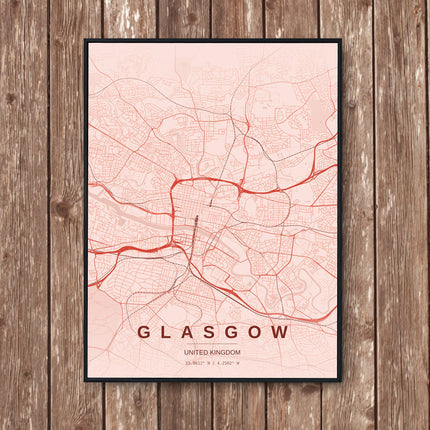 Glasgow Map Art Print - Wall Print | Personalised Gift