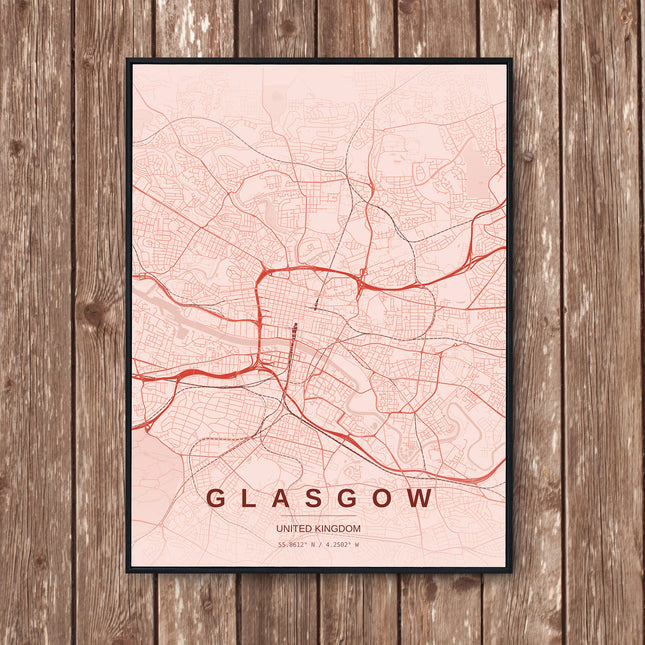 Glasgow Map Art Print - Wall Print | Personalised Gift