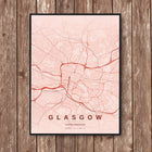 Glasgow Map Art Print - Wall Print | Personalised Gift