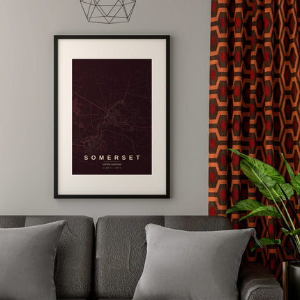 Glastonbury Map Art Print - Alternative Angle View