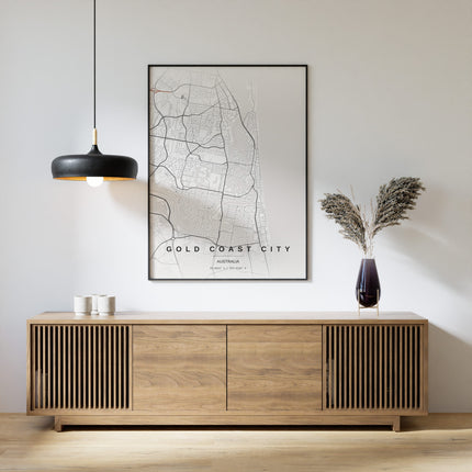 Gold Coast Map Art Print - Alternative Angle View